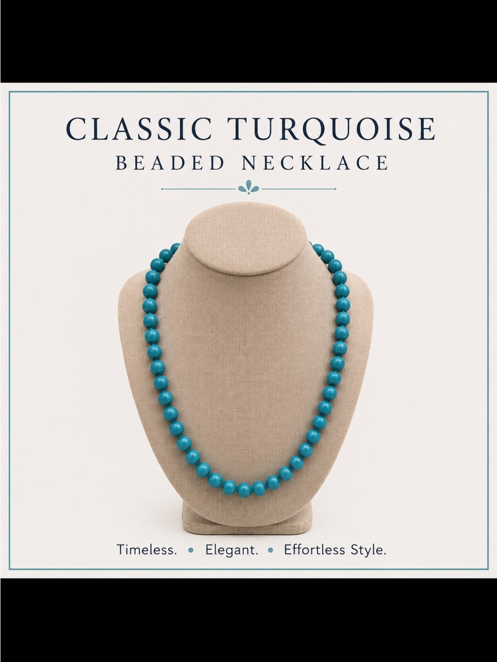 Classic Turquoise Beaded Necklace - Turquoise